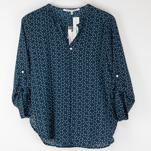 Collective Concepts Tops - Collective Concepts Sarkise Single Button Blouse Navy Blue Top Size Medium New